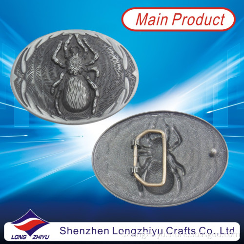 Your Own Logo Design Metal Antique Silver Finishing Spider Belt Buckle (LZY201300006)